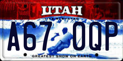 UT license plate A670QP