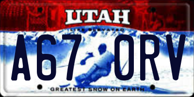 UT license plate A670RV