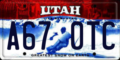 UT license plate A670TC