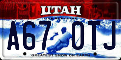 UT license plate A670TJ