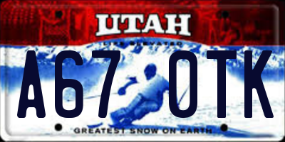UT license plate A670TK
