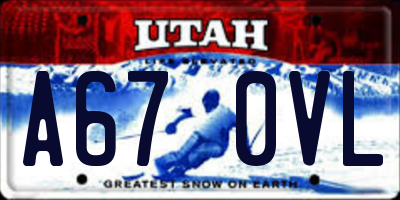 UT license plate A670VL
