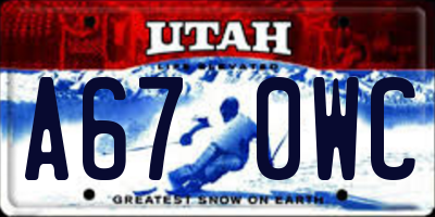 UT license plate A670WC