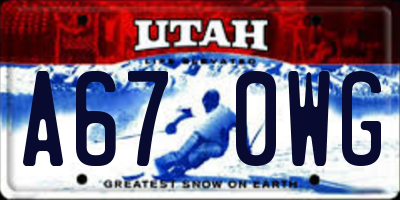 UT license plate A670WG