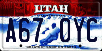 UT license plate A670YC