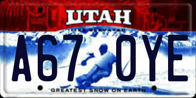 UT license plate A670YE