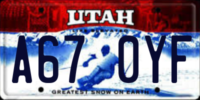 UT license plate A670YF