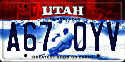 UT license plate A670YV