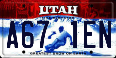 UT license plate A671EN