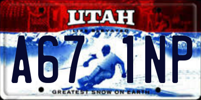 UT license plate A671NP