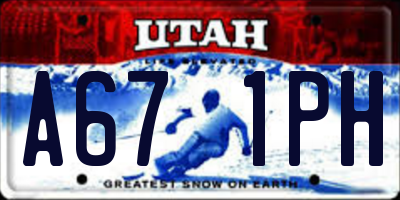 UT license plate A671PH