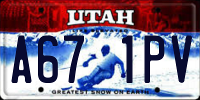 UT license plate A671PV