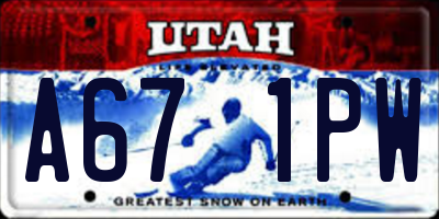 UT license plate A671PW