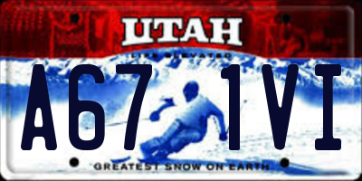 UT license plate A671VI