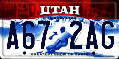UT license plate A672AG
