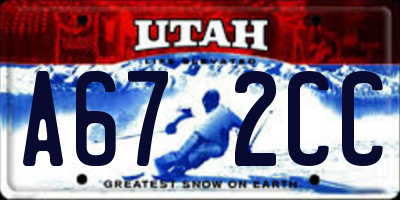 UT license plate A672CC