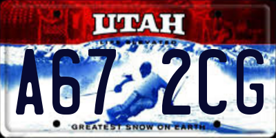 UT license plate A672CG