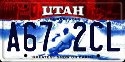 UT license plate A672CL