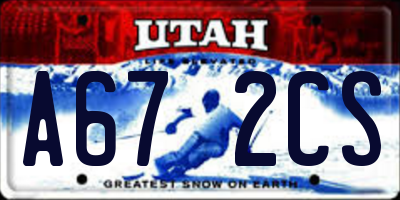 UT license plate A672CS