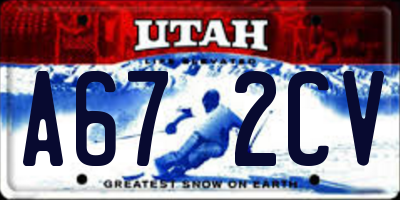UT license plate A672CV