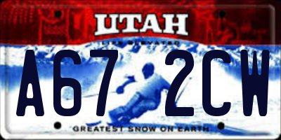 UT license plate A672CW