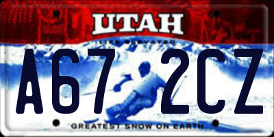 UT license plate A672CZ