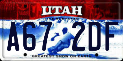 UT license plate A672DF