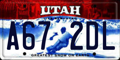 UT license plate A672DL