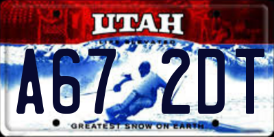 UT license plate A672DT