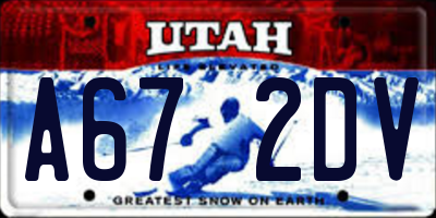 UT license plate A672DV