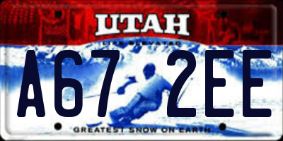 UT license plate A672EE