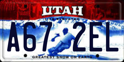 UT license plate A672EL