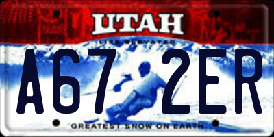 UT license plate A672ER