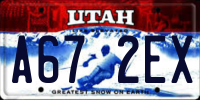 UT license plate A672EX