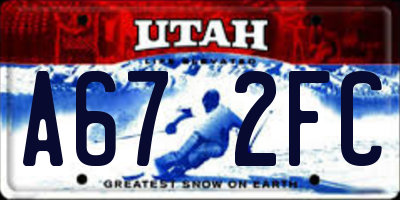 UT license plate A672FC