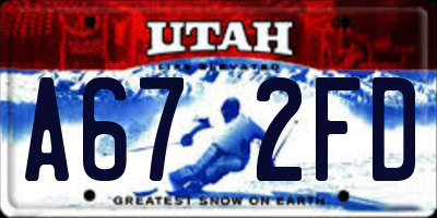 UT license plate A672FD