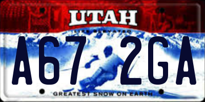 UT license plate A672GA