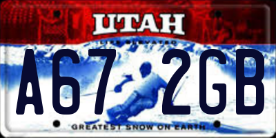 UT license plate A672GB
