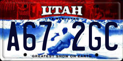 UT license plate A672GC