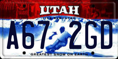 UT license plate A672GD