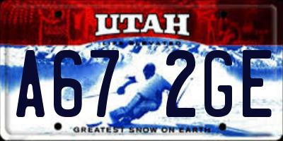 UT license plate A672GE