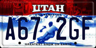 UT license plate A672GF