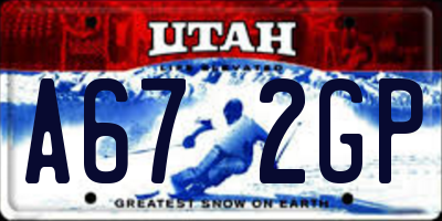 UT license plate A672GP