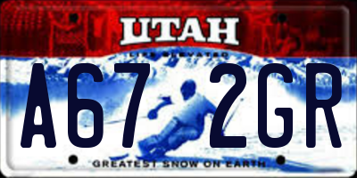 UT license plate A672GR