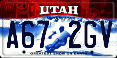 UT license plate A672GV
