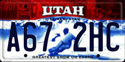 UT license plate A672HC