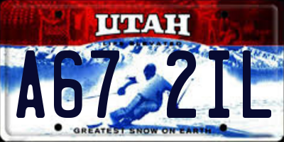 UT license plate A672IL