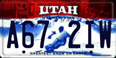 UT license plate A672IW