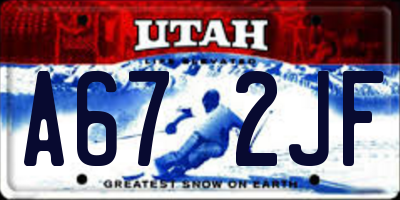 UT license plate A672JF