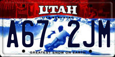UT license plate A672JM